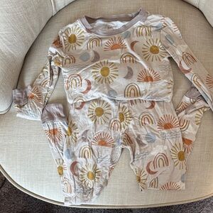 Little Sleepies Kids Pajama Set with Sun and Rainbow Pattern